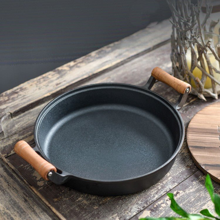 Multi-Functional Cast Iron Non-Stick Frying Pan With Lid & Ear Handles(30cm)