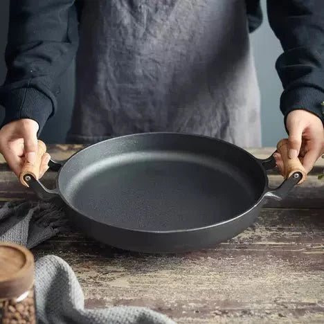 Multi-Functional Cast Iron Non-Stick Frying Pan With Lid & Ear Handles(30cm)