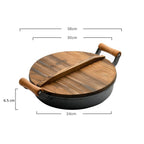 Multi-Functional Cast Iron Non-Stick Frying Pan With Lid & Ear Handles(30cm)