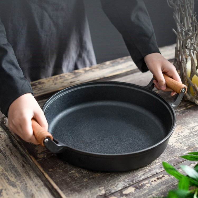 Multi-Functional Cast Iron Non-Stick Frying Pan With Lid & Ear Handles(30cm)