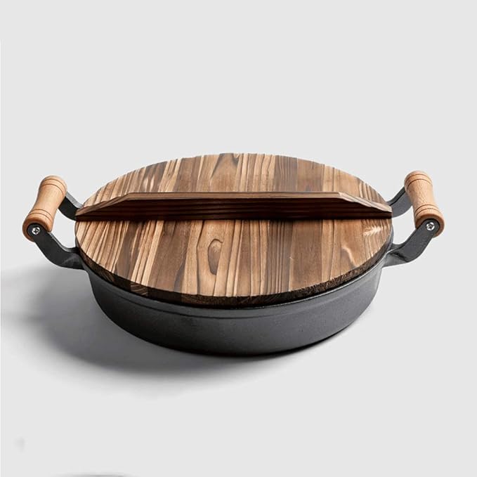 Multi-Functional Cast Iron Non-Stick Frying Pan With Lid & Ear Handles(30cm)
