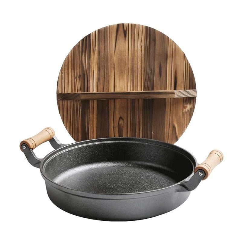 Multi-Functional Cast Iron Non-Stick Frying Pan With Lid & Ear Handles(30cm)