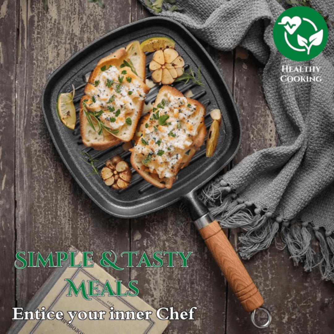 Non-Stick Cast Iron Grill Pan(22cm)