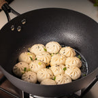 Wrought Iron Deep Frying Pan with Glass Lid