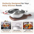 Premium Tri-Ply Stainless Steel Kadai With Lid(24cm)