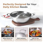 Premium Tri-Ply Stainless Steel Kadai With Lid(24cm)