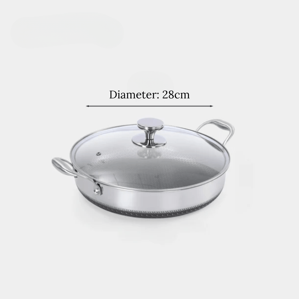 Multi-Purpose Stainless Steel Honeycomb Non-Stick Pan with Lid (28 cm)