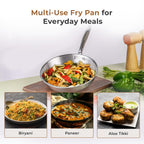 Versatile Tri-Ply Stainless Steel Fry Pan With Lid(24cm)