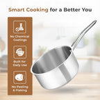Versatile Tri-Ply Stainless Steel Saucepan with Lid(16cm)