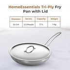 Stainless Steel Non-Stick Tri-Ply Frying Pan(24cm)