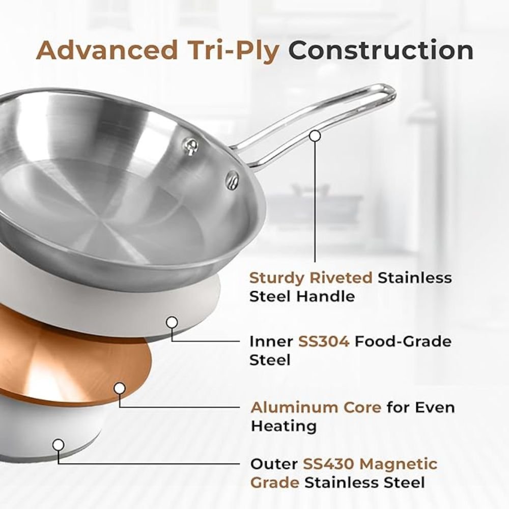 Stainless Steel Non-Stick Tri-Ply Frying Pan(24cm)