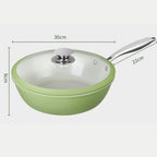 Green Ceramic Nonstick Wok with Glass Lid(30cm)
