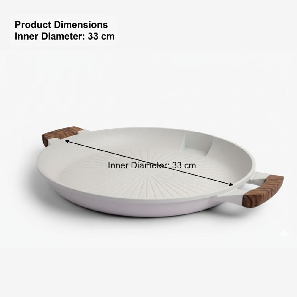 Non-Stick Aluminum Medical Stone Grill Pan(33cm)