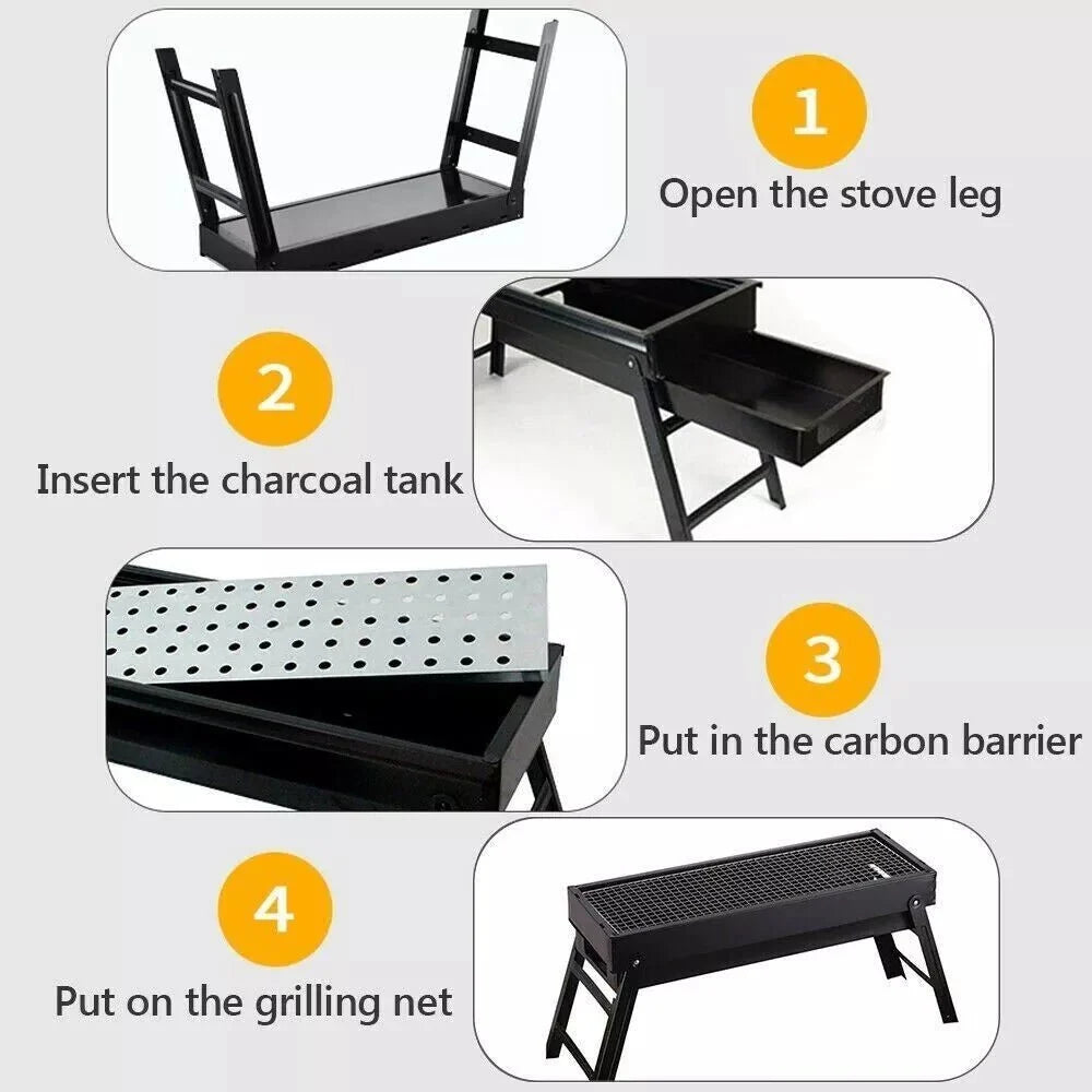 Portable Foldable Charcoal BBQ Grill