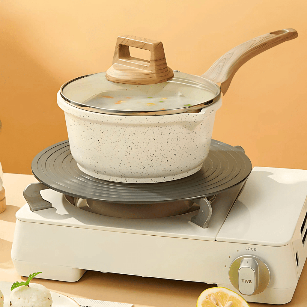 Maifan Stone Non-Stick Pot (White-18cm)